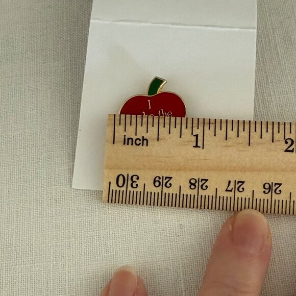 Apple Shaped Metal Enamel Pin I Make The Difference Teacher Appreciation PInback - Picture 5 of 5